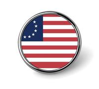 Betsy Ross Flag U.S.A Round Lapel Pin Brooches Badge Holder for Clothes Bags Backpack Hats