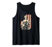 Betsy Ross Playing Guitar American Flag Tank Top