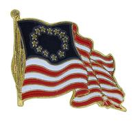 Betsy Ross Waving Flag Pin Historical Bike Motorcycle Hat Cap lapel Pin