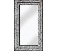 betsy wall mirror rectangular in mosaic black and silver frame