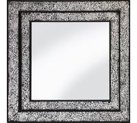 betsy wall mirror square in mosaic black and silver frame