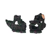 Betta 48cm Large 2 Piece Shipwreck ~ Classic Aquarium Ornament for Fish Tanks', Brown, MS916