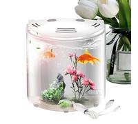 Betta Aquarium - Betta Aquarium Tank, Fish Bowl Transparent | The Water Pump Included, A Clear Fish Container For Sea Monkeys Star Crab Snails, Offer A Mere