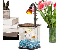 Betta Aquarium - Small Aquarium with Ambient Light, Silent Desk Decor, Easy to Use Aquatic Bowl, Aquarium Accessory for Home, Office, Outdoor Table