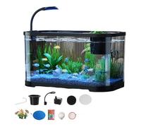Betta Aquarium Starter Sets for Beginners, Quiet Decorative Water Bowl with Clear Viewing Window and Table Aquarium, Complete Set for Desk, Aquarium
