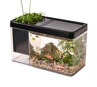 Betta Aquarium Tank - Transparent Mini Fish Bowl | Table Aquarium, 17.1 x 8 x 10.5 cm, Betta Habitat , Container for the Aquatic Ecosystem of Crabs, as Decoration