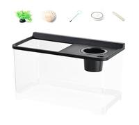 Betta Auarium 3 Color Lights - 13.31x8.19x7.87 In Desktop Aquarium | Aqurium Beetta In ABS, PP | Auarium For Table, Workplace, Living Room, Bedroom, A