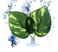 Betta Bed, Betta Fish Leaf Pad with Suction Cup, Realistic Rest Bed for Shrimp Spawning Habitat Playing Guppy Sleeping Enrichment Enclosure