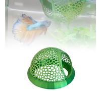 Betta Bulb Hide, Betta Habitat, Betta Rest Fish Tank Ornament, Aquarium Cave with Suction Cup for Small Fish Tank, Shrimp Hideout, Aquatic Floating Fish Tunnel Decor (Green, One Size)