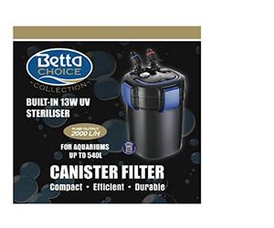 Betta Choice 2000 UV Canister Filter for 540ltr Aquariums
