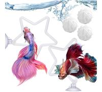 Betta Enrichment Toys - 2 Piece Interactive Practice Ring | Fish Practice Ring with Filter Balls | For Habitat Beginners, Pet Groomers, Play Training, Swimming, Feeding, Exercising, Turtle Kleinbeck