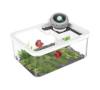 Betta Fish Aquarium - Landscape Turtles Tray - Desktop Hydroponic Aquarium with USB Pump and Lighting for Room Shelf Hospital Shrimp Jellyfish