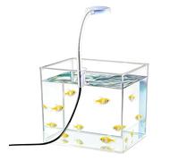 Betta Fish Aquarium - Polystyrene 12x8x10cm | Desktop Small Aquarium Mini Fish Tank Set | LED Clip Light USB Square Nano Aquariumm For Home Office Starter Set And Desktop Decoration Use