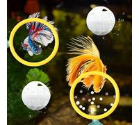 Betta Fish Enrichment Toys Ring and Filter Balls set, Fishes Ring Enrichment Toy and Tank Cleaner Ball, Aquarium Feeding Rings with Nitrifying Balls, Betta Fish Tank Accessories (Yellow, 6.4cm)