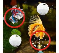 Betta Fish Exercise Ring and Filter Balls Set, Betta Ring and Turtle Water Cleaner Ball, Fish Feeder Rings with Nitrifying Balls, Betta Fishes Tank Toys, Aquatic Turtle Enrichment Toys (Red, M-70mm)