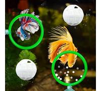 Betta Fish Exercise Ring and Filter Balls Set, Fish Feeder Ring and Nitrifying Ball, Betta Fish Toys for Small Tank, Betta Ring, Beta Fish Training Loop, Aquarium Toys for Pets Turtle (Green, M-70mm)