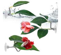 Betta Fish Hammock, 3 Pcs Betta Fish Leaf Pad Aquarium Plants Decor Simulating The Natural Habitat for Fish Tank Accessories Betta Sleeping Resting Playing Hiding Breeding with Plastic Suction Cup