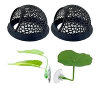 Betta Fish Hammock, Beta Beds for Fish Tank, Betta Floating Hide and Floating Log for Betta Fish, Set of 4 with Large and Small Hammocks Plus 2 Leaf Attachments