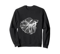 Betta Fish Line Art Siamese Fighting Fish Drawing Sweatshirt