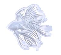 Betta Fish Maker Mold Ornament Silicone Handmade 3d Epoxy Resin Casting for Fighting Figurine Decoration Diy Craft Lovers White