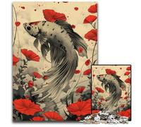 Betta Fish Poster JigsawPuzzle 1000 Pieces for Adults Challenging Puzzles Educational Activity for Cognitive Skills Cognitive Skill Improvement 1000 PCS(75x50cm)