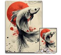 Betta Fish Poster Puzzles 1000 Pieces for Adults Jigsaw Puzzles for Teenagers & Family Fun DIY Brain Teaser Game Gift 1000 PCS(38x26cm)