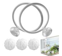 Betta Fish Practice Ring - Aquarium Swimming Ring Toy, Betta Fish Feeder Ring, Fish Tank Tank Accessories with Suction Cup and 3 Aquarium Filter Balls, Betta Turtle Exercise Toys for Small