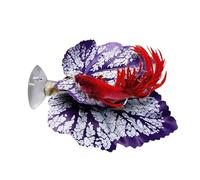 Betta Fish Resting Leaf - Aquarium Leaf Hammock | PP Material Suction Cup Fishs Bed | Realistic Fan Double Green Purple Fighting Fish Leafs Pad Decoration Habitat Relaxation Play Accessory