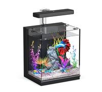 Betta Fish Tank, 2 Gallon All-in-One Aquarium Kit with Filtration & LED Light, Self-Cleaning Aquarium for Beginners, Kids, Desktop Bowl for Home, Office, or Kids Room