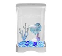 Betta Fish Tank - 4K HD Desk Fish Tank,Aquarium Starter Ornamental, Small Aquarium with LED Light for Kitchen Study Room Home Offices Apartment Decor