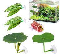 Betta Fish Tank Accessories Set, 5-Piece Betta Fish Tank, Soft Silk Aquarium Plants, 3.15x1.57 Inches, Effortless Installation, ABS, Aquarium for Home