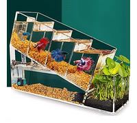 Betta Fish Tank Aquarium Kit Acrylic Material Mini Desktop Small Fish Tank Betta Falls Aquarium Kit with Water Pump Multi Cell Self Circulation Ecological Tank