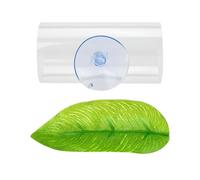 Betta Fish Tank Cave Tube, Acrylic Shrimp Protection, Durable Acrylic Fish Tank Tunnel with Leaf Pad, Perfect Aquarium Play Tunnel and Hiding Place for Stress-free Water Environment