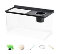 Betta Fish Tank - Glass Aquarium | Household Fish Tank | Top Hydroponic Aquarium | Tabletop Landscaping Home Workplace Entryway Foyer Bedroom Household Fishes Bowl Betta Tortoise Frog Container