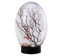 Betta Fish Tank, Small Betta Aquarium, LED Light Design, 7.09x4.72 inches, Portable Fan Branch Tree Ornament, Decorative Centerpiece, Best for Home, Studio, Hotel, Office