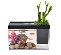 Betta Fish Tank Small Desktop Mini Betta Fish Bowl Transparent Aquarium