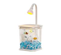 Betta Fish Tank - Small Fish Tanks with Ambient Light,Silent Clear Fishing Bowl Desktop Decorations for Home Table Outdoor Spider Shrimp Crab