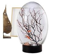 Betta Fish Tap, Office Aquarium, Small Fish Aquariums with LED Light - Portable Landscape for Office, French Plant for Home, Study, Hotel