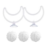 Betta Fish Toys - 2 Piece Aquarium Accessories with Suction Function, PP Silicone Cotton Training Hoop, Swimming Ring for Aquariums, Interactive Feeding Entertainment Decoration for Pet Owners and