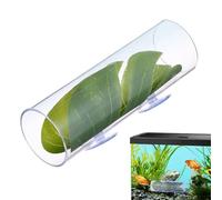 Betta Fish Tunnel, Acrylic Aquarium Hideouts, Swim-Through Tube, Leaf Pad Resting Spots, Fish Tank Breeding and Spawning Shelter Easy to Clean, 8 x 4 cm Green Acrylic