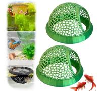 Betta Fish Tunnel Hammock, 2PCS Betta Fish Tank Accessories Feeder Ring & Resting Spot, Floating Fish Tank Decorations for Small Fishs & Shrimp (Green)