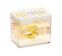 Betta FishTank - 4.72x3.15x3.94 inches Top Ventilation Hole Design, Long-Lasting Colorful LED Light Aquarium, Efficieent Desktop Bowl | Home and Office Room Decor, Small FishTank for Betta Fish,