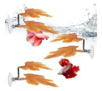 Betta Hammock, 3 Pcs Betta Fish Leaf Pad Plastic Artificial Plants Simulating The Natural Habitat for Fish Tank Accessories Betta Sleeping Resting Playing Hiding Breeding with Suction Cup (Yellow)