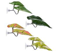 Betta Hammock Fish Tank 4 Piece Soft and Safe Leaf Hammock Design | Aquarium Rest Leaf Decoration Aquarium Guppy Betta Plant Artificial Silk Area Rest Hide Breeding Soft Des