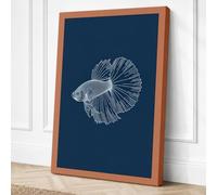 Betta in Display Japandi Canvas Wall Art Print 18x12 Inch (46 x 30 cm)