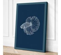 Betta in Display Japandi Canvas Wall Art Print 30x20 Inch