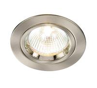 Betta Lighting Recessed Lighting - GU10 LED Spotlights for Ceiling - IP20 Downlights Mains Powered Ceiling Spots for Kitchen Bedroom Lounge - Halogen or LED - Fixed Version, Satin Nickel