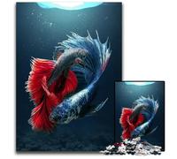Betta Meets Jellyfish Jigsaw Puzzles 1000 Pieces for Adults Difficult Puzzles for Adults Ideal DIY Decor & Brain Teaser Gift 1000 PCS(38x26cm)
