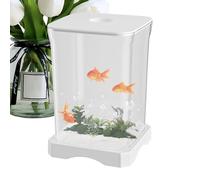Betta Small Aquarium - HD 4K Compact Aquarium | Ornamental Water Tank with LED Light, Ideal for Modern Offices, Living Room Shelves, Reading Corner or Zen Space at Home