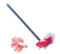 Betta Training Wand - Simulation Resin Betta Tail-showing Toy Stick, Interactive Fish Tank Training Toy, Beautifully Designed Fish Tank Accessories - Red
